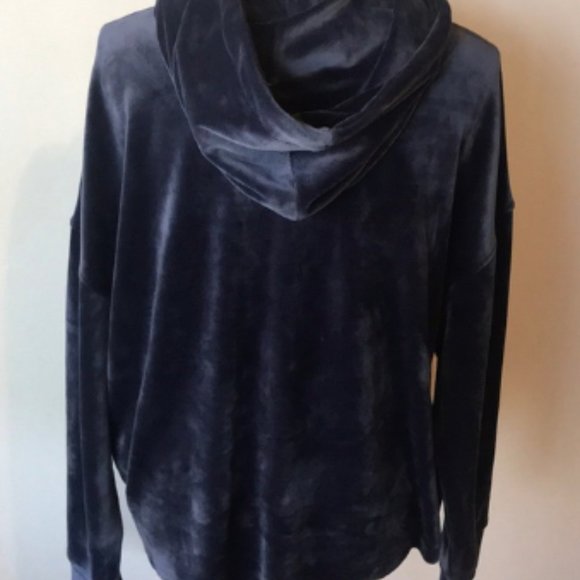 New DKNY navy velvet sweater with hood - Picture 4 of 7